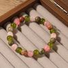 Festive Gifts Multicolor Agate Unakite And White Jade Beaded Bracelet Vibrant Fashion Jewelry For Women Daily Wear Simple Versatile Accessory