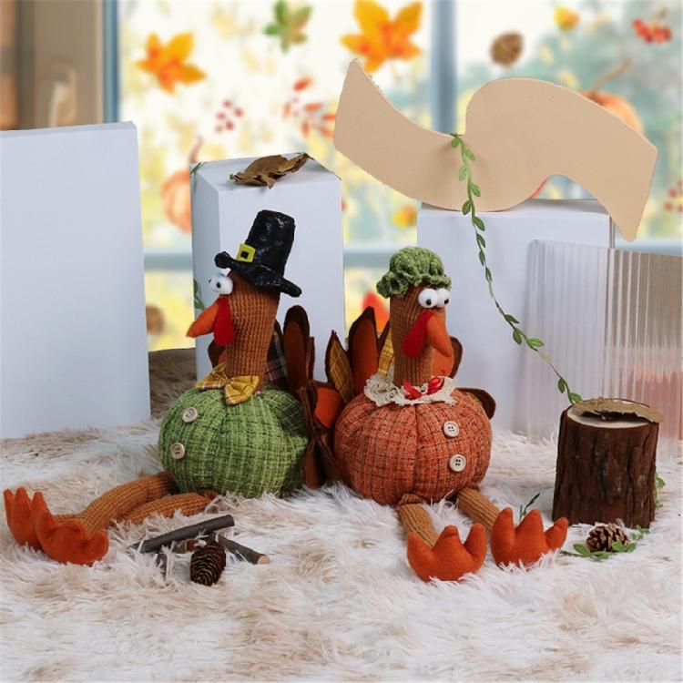 Seasonal Ornament Turkey Decorative Figurine Thanksgiving Holiday Decors Party Supply Harvest Festival Kitchen Layouts