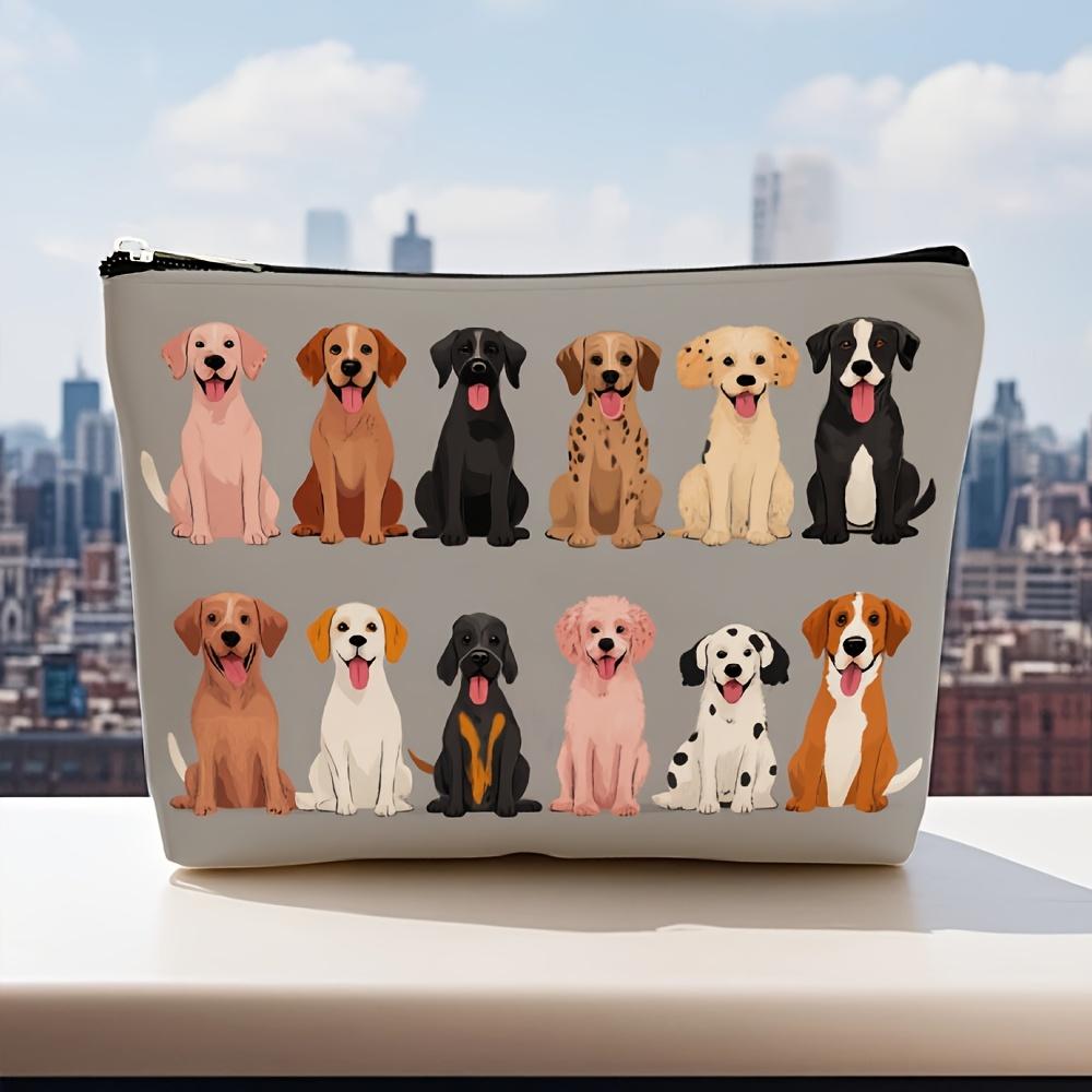 A Cute Dog Print Makeup Bag- Multifunctional Zipper Pouch, Jewelry Storage Bag, Perfect Travel Zipper Small Storage Bag.