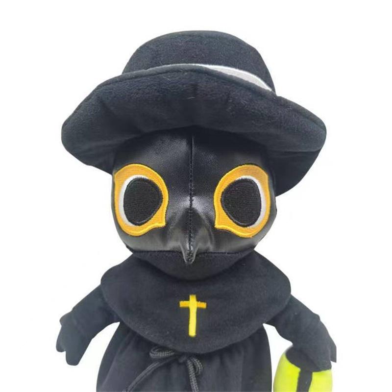 Plague Doctor Plush Toy Plague Crow Halloween Lantern Luminous Doll Light-Absorbing Rag Doll