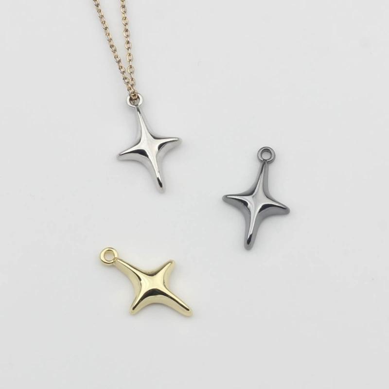 10Piece Necklace Bead for DIY  Awn Star Pendant Women Jewelry Making  Awn Star Charm with Hole Keychains Earring Crafts