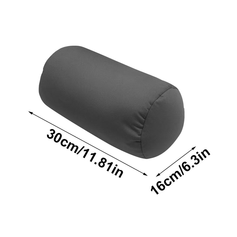 Super Soft Head Pillow Pure Color Cylindrical Pillow Microbead Back Cushion Roll Pillow Convenient Travel Office Nap Cushion
