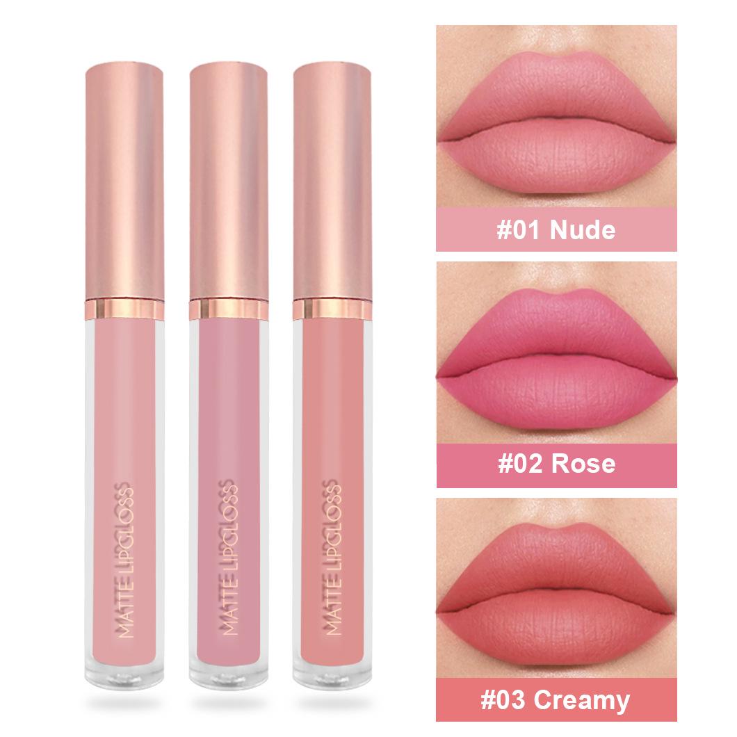 

3-Piece Dynamic Watery Matte Lip Glaze Set - Long-lasting, Student-friendly Lipsticks 2.5ml