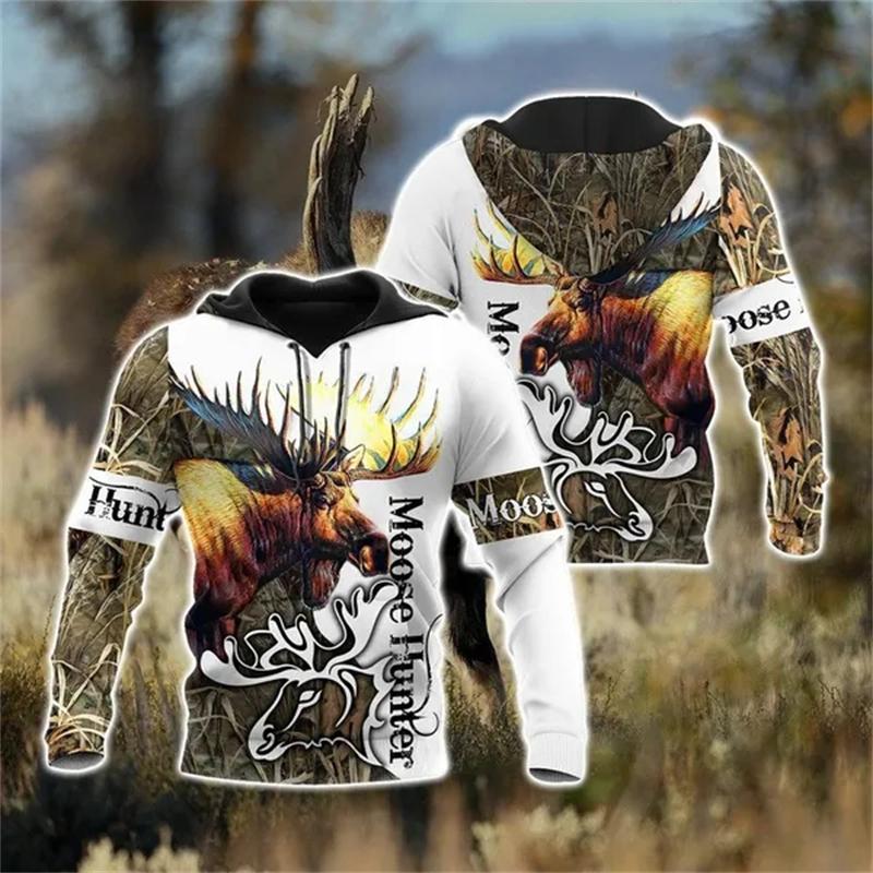 Fashion Deer Hunting Camo Hoodie Cool Slim Jacket Costume Coat 3d Sweatshirts Animal Men Women Casual Christmas Hoodie Tops