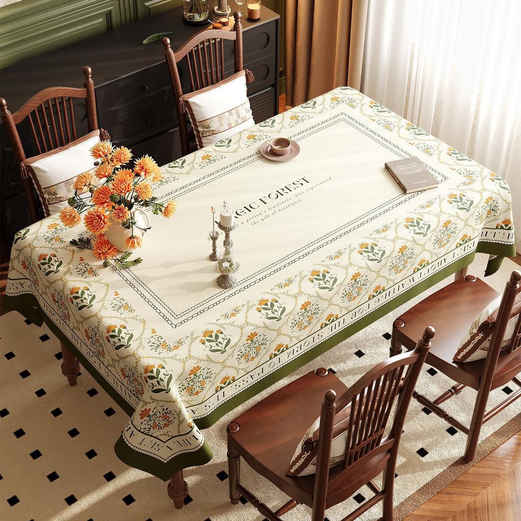 Vintage Tablecloths  Wash-Free, Waterproof, and Grease-Resistant Dining Tablecloths  Light Luxury Fabric Coffee Table Cloths