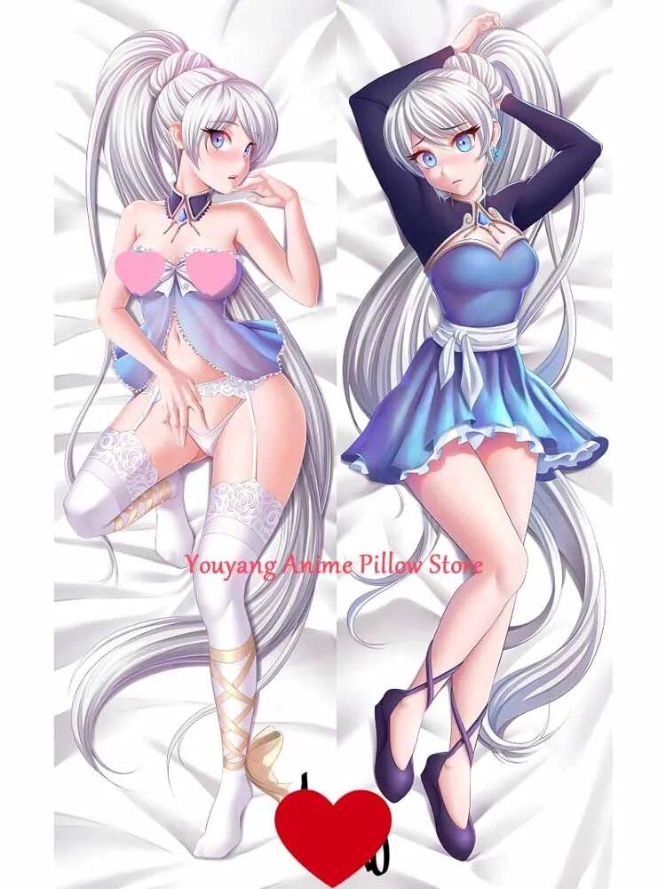 

Чехол на подушку в стиле аниме Dakimakura Weiss Schnee, Рождественская наволочка с 2-сторонним принтом, обнимающая подушка для тела 40x120cm Peach Skin