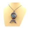 Pierres et Minéraux. Collier Apatite bleu neon brut. Modèle France.