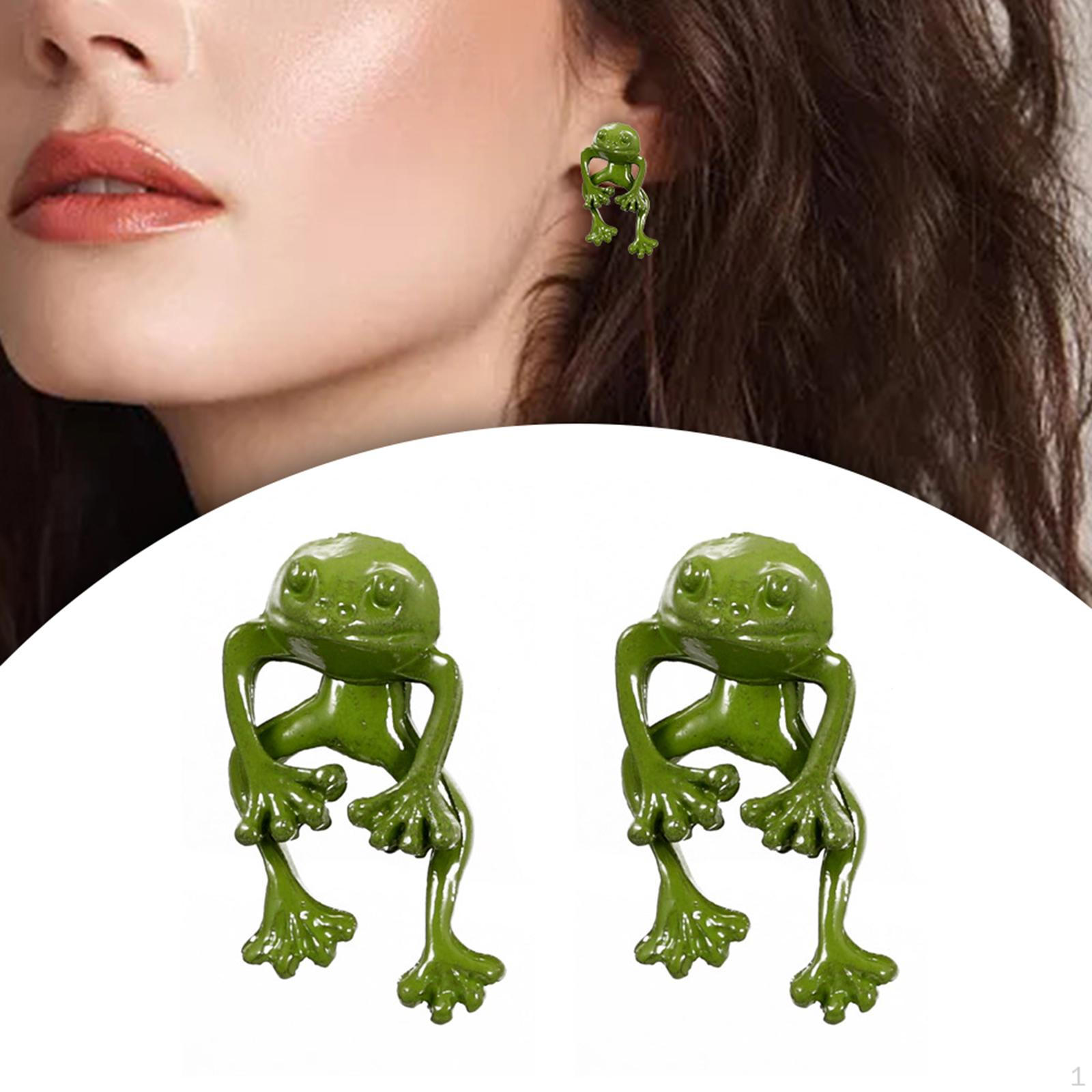 

Frog Earring ,Trend Jewelry ,Ear Dangler ,Drop Earrings for Mother s Day Daily Casual Green