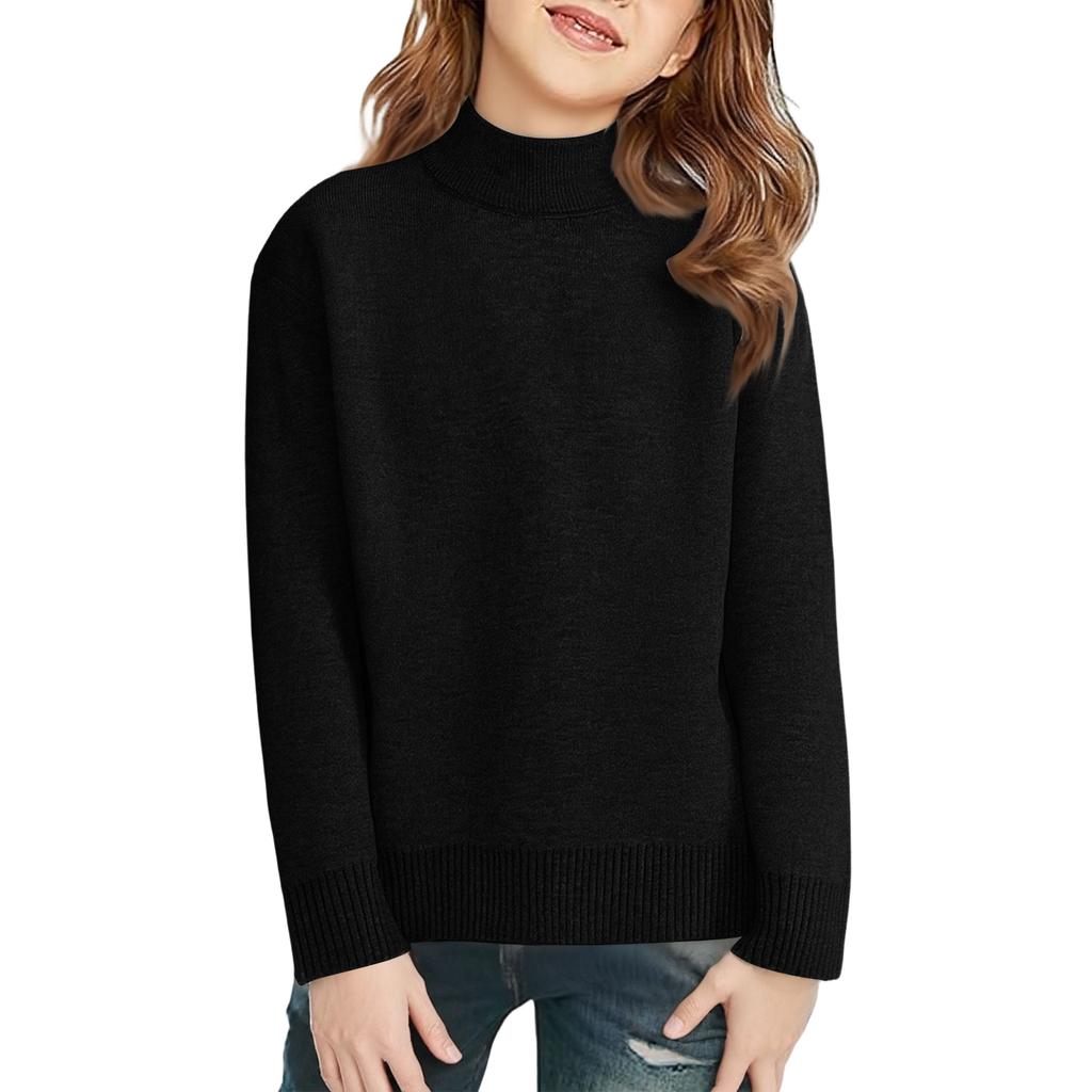 Children's Fashionable Casual Fleece Turtleneck Long-sleeved Top