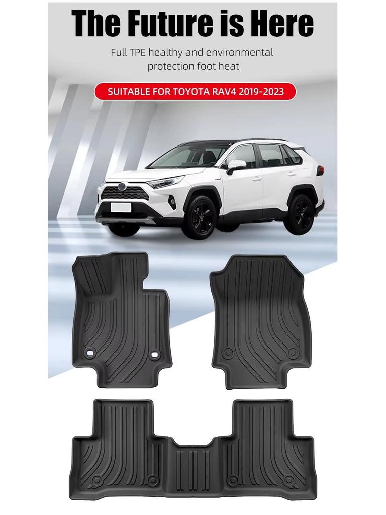 RAV4 19-24 LHD TPE Floor & Trunk Mats (Fuel/Hybrid)