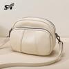 Leather Small Bag Women's Bag New Trendy Versatile Soft Leather Messenger Bag Women's Mini Double Zipper Shoulder Small Bag