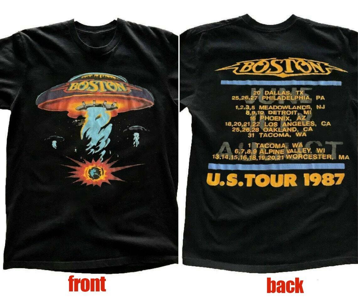 VTG 2 sides US Tour 1987 Boston Band Shirt Classic Black Unisex S-5XL EM0430 XXL