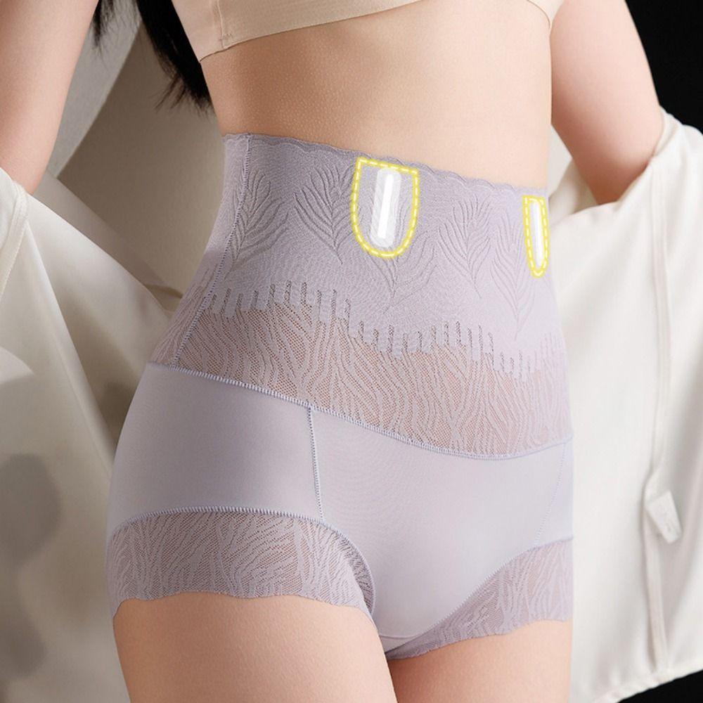 Shapewear Lace Seamless Briefs Leaf Slimming Underpants Sweet Tummy Control Underwear  Women