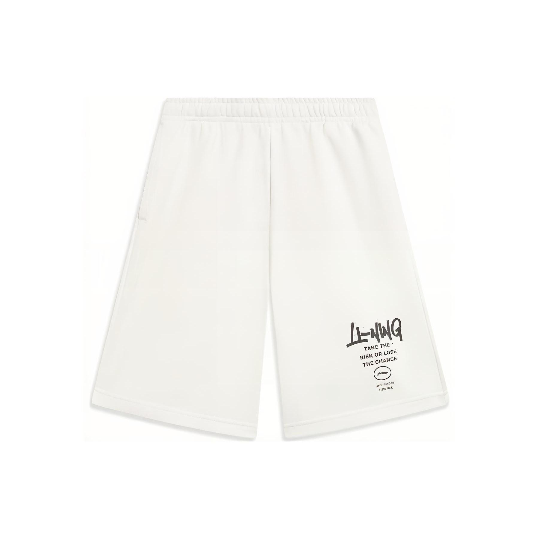 Li-Ning Anything Is Possible Graphic Straight Shorts  White  Men s AKST593-1 L