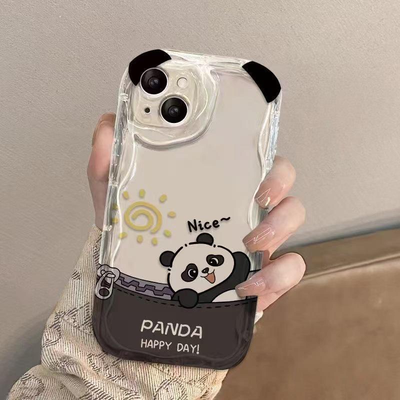 Creative Cute Panda Phone Case for iPhone 12/13/14/16 Pro Max