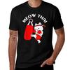 Muay Thai Cat Meow Thai Gifts Tshirt Casual Simple Design Short Sleeve Shirt