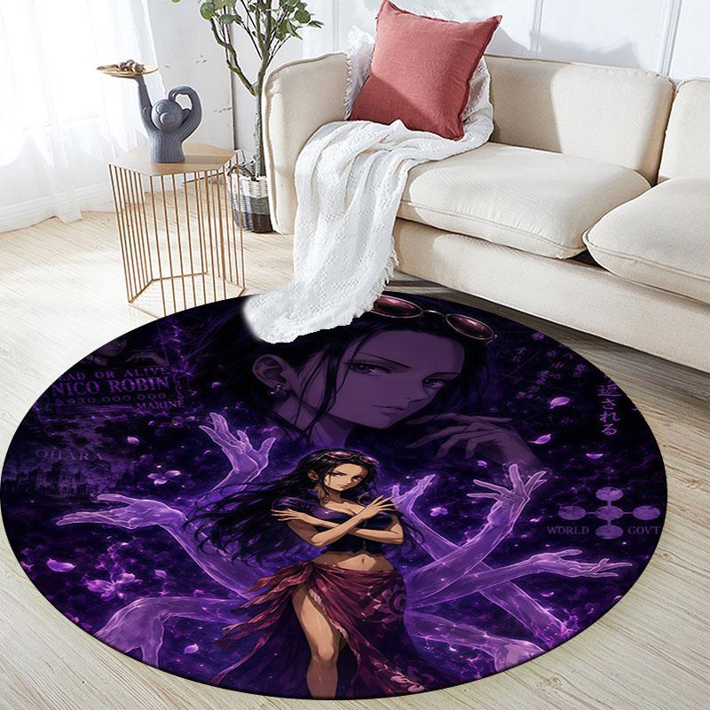 Nico Robin,Round Area Rug,Carpet Rug for Living Room Bedroom Sofa Playroom Decor,Non-slip Floor Mat
