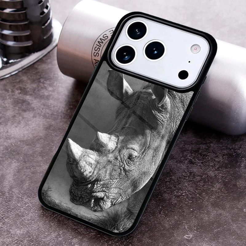 Animal Rhino Phone Case For iPhone 17 16 15 14 13 12 11 Pro Max Plus 17Air Soft Silicone Cover
