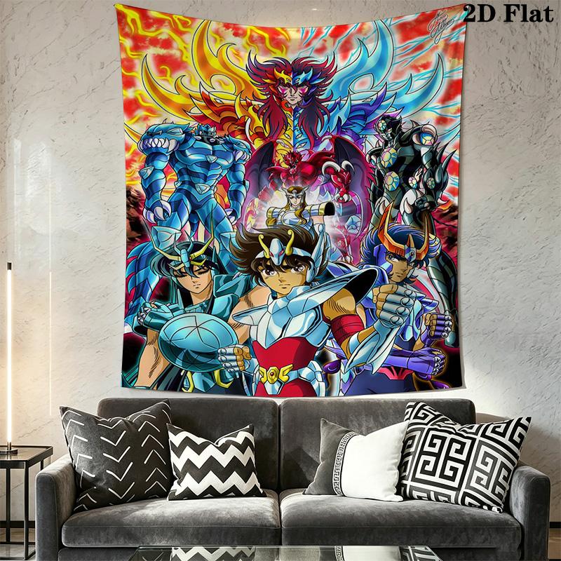Saint Seiya Knights Zodiac Tapestry Fashion Print Background Cloth Soft Background Wall Hanging Cloth Atmospheric Background Cloth