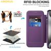 For iPhone 15 Pro Case Compatible with MagSafe RFID Blocking Card Holder Leather Phone Cover