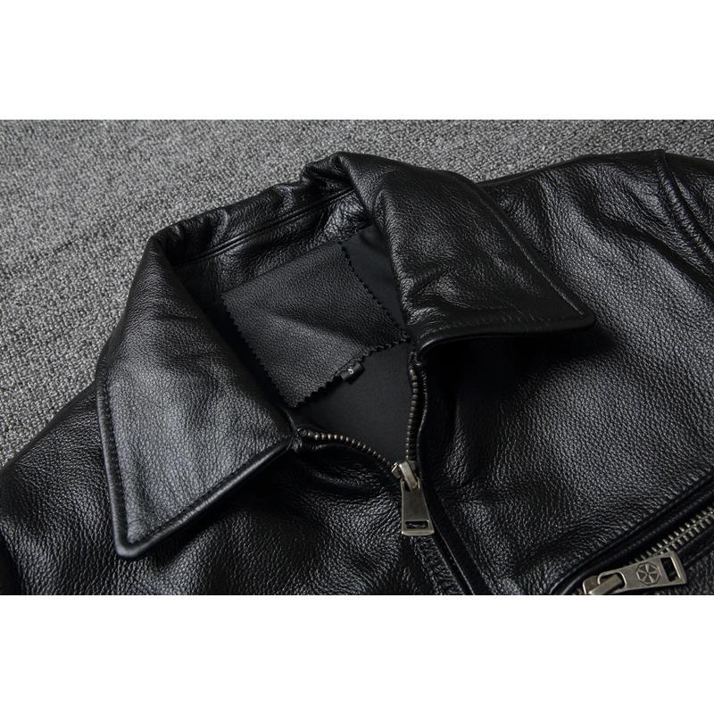 Chinese Size Men Cowhide Coat Vintage Men Leather Jacket Genuine Leather Clothes Men's Winter Jacket Motorcycle Biker Jackets