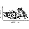 Metal House Number Owl Address Sign, Custom Street Number Plaque, Wrought Iron Door Decor
