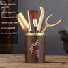 Handun Solid Wood & Copper Plum Blossom Tea Ceremony Six Gentlemen Set