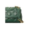 Tory Burch Fleming Diamond Quilted Embossed Print Woven Chain Leather Shoulder Bag Women Shoulder Bag Dark-Green 58102-304