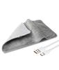 USB 5V Electric Heating Pad for Cramps & Back Pain Relief,Heat Pad with 59 INCH Cable,Mini Heated Blanket,19.6*11.8 INCH,Grey