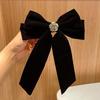 French Retro Red Velvet Oversized Bow Hair Clip for Women - Autumn/Winter Edition