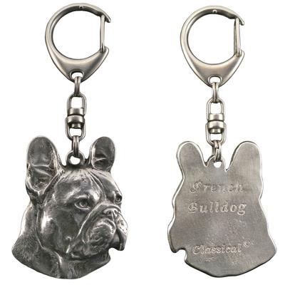 French Bulldog, Frenchie I - Silver-plated Key Ring with Dog, Handbag Decoration, Backpack Pendant by Brand
