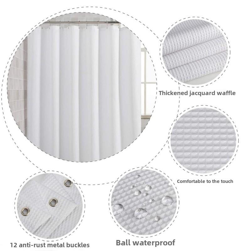 Bathroom Thickened Jacquard High Density Waterproof Mildew Proof Fabric Curtain Partition Curtain Shower Curtain
