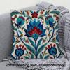 Double Sided Boho Turkish Floral Pillow Cover 2D Ethnic Floral Print Soft Throw Pillow Case For Home Decor Gift