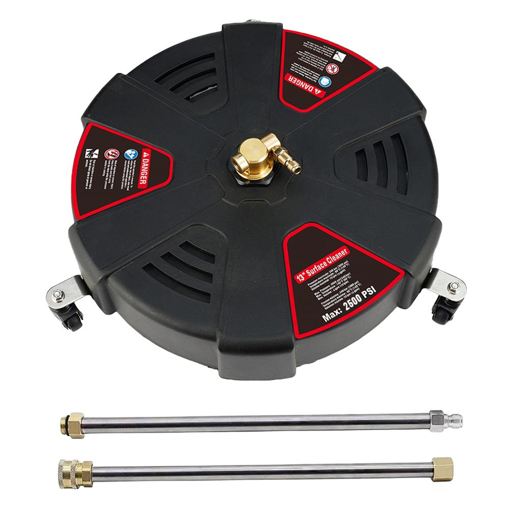 Floor Scrubber 2500PSI Surface Cleaner Attachment with Extension Wand Powerful Pressure Washer Replacement Nozzles with 3 Wheel
