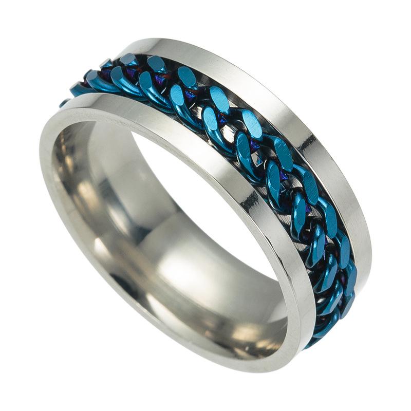 2023 European & American Titanium Steel Rotating Punk Couple Ring for High-Quality Decompression and Anti-Dryness