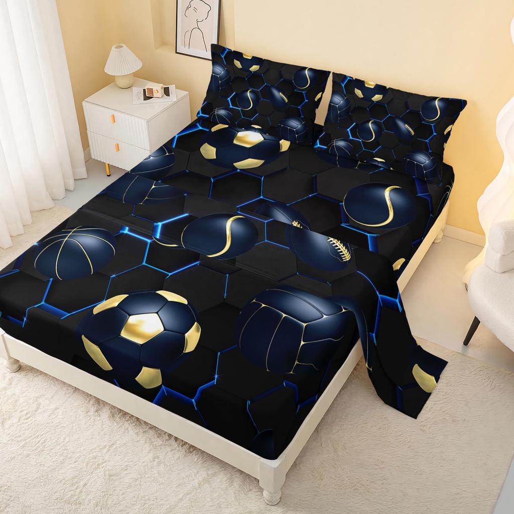 Excavator Mattress Bed Sheet Four-piece Set Boys Excavator Bedding Set Bedroom Room Decoration