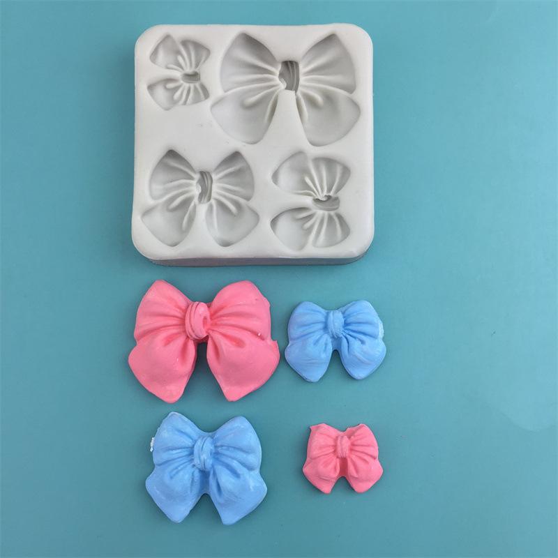 Large And Small Bows Silicone Mold Cake Decoration Bow Shape Mold DIY Chocolate Flipping And Baking Mold Gypsum Ornament Mold