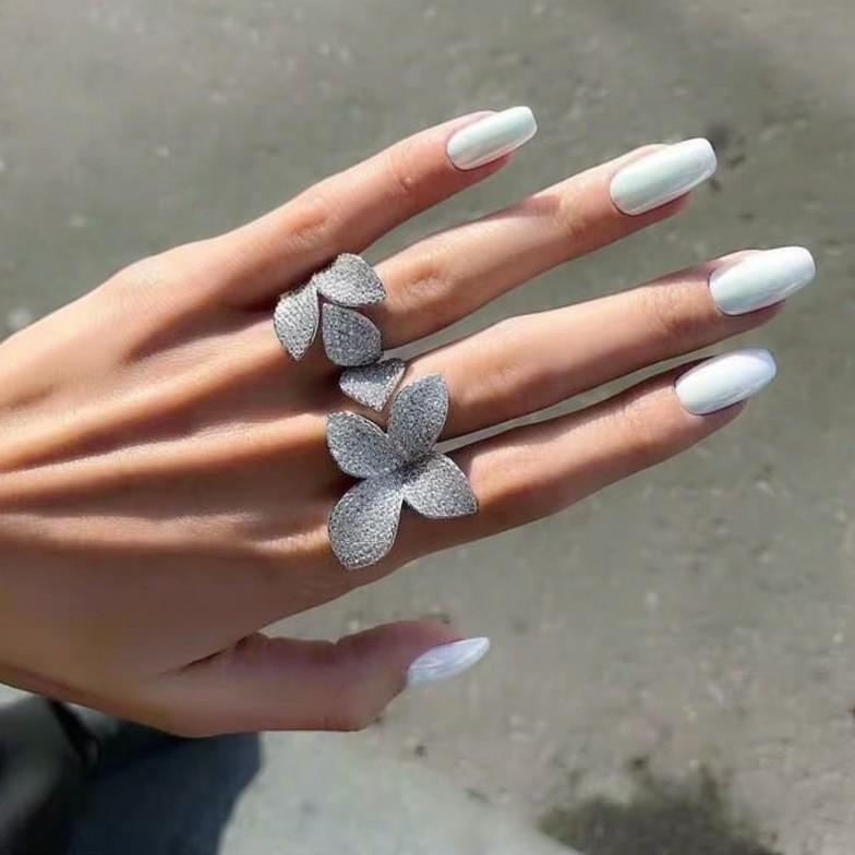Korean Rhinestone Flower Ring: Elegant, Versatile Index Finger Jewelry for Women