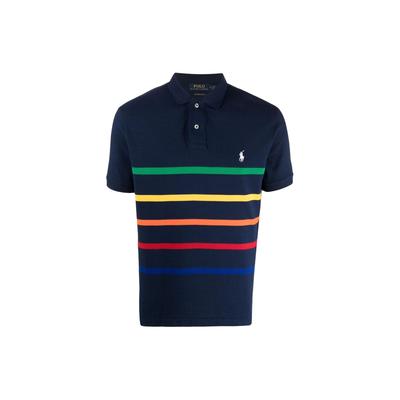 Polo SS22 Gestreept Kort Mouw Katoen Poloshirt Heren tops Blauw 710860412-001
