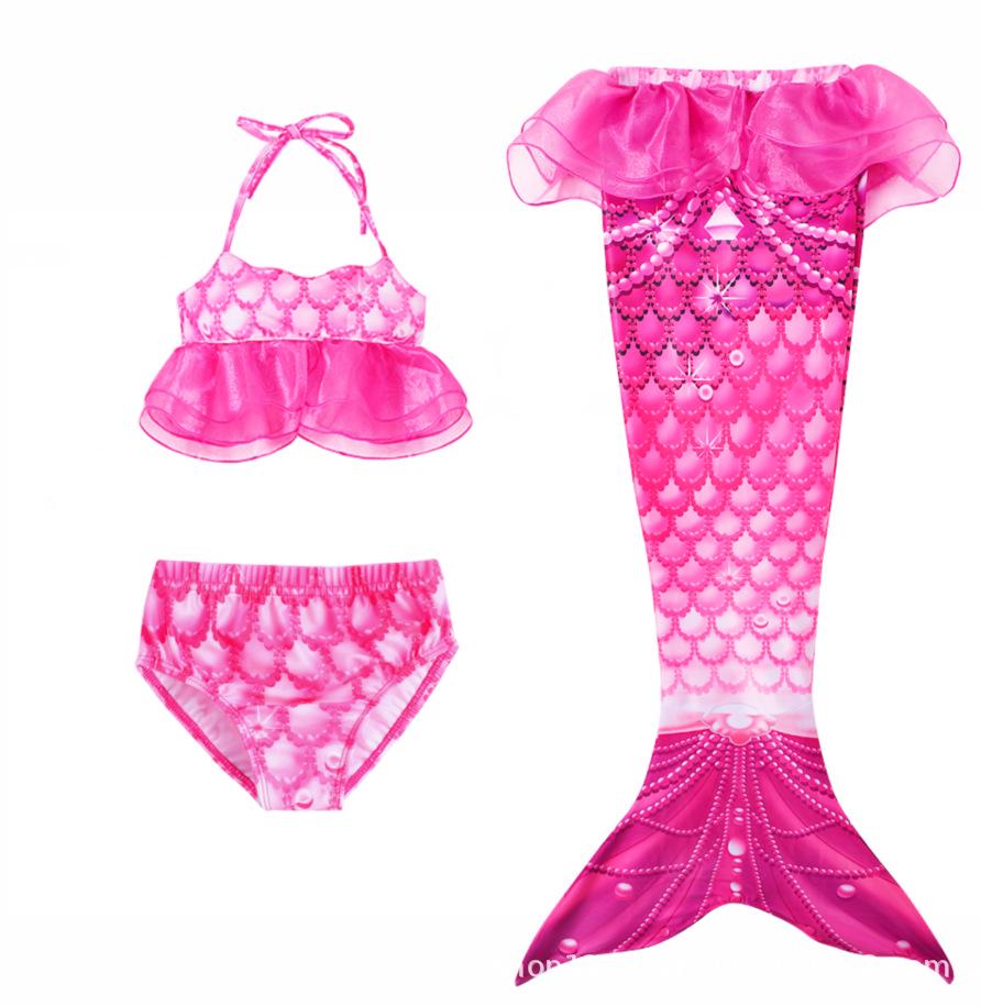 Meerjungfrau Badeanzug: Heißes Bikini & Schwanz, 3-teiliges Set mit optionalen Flossen