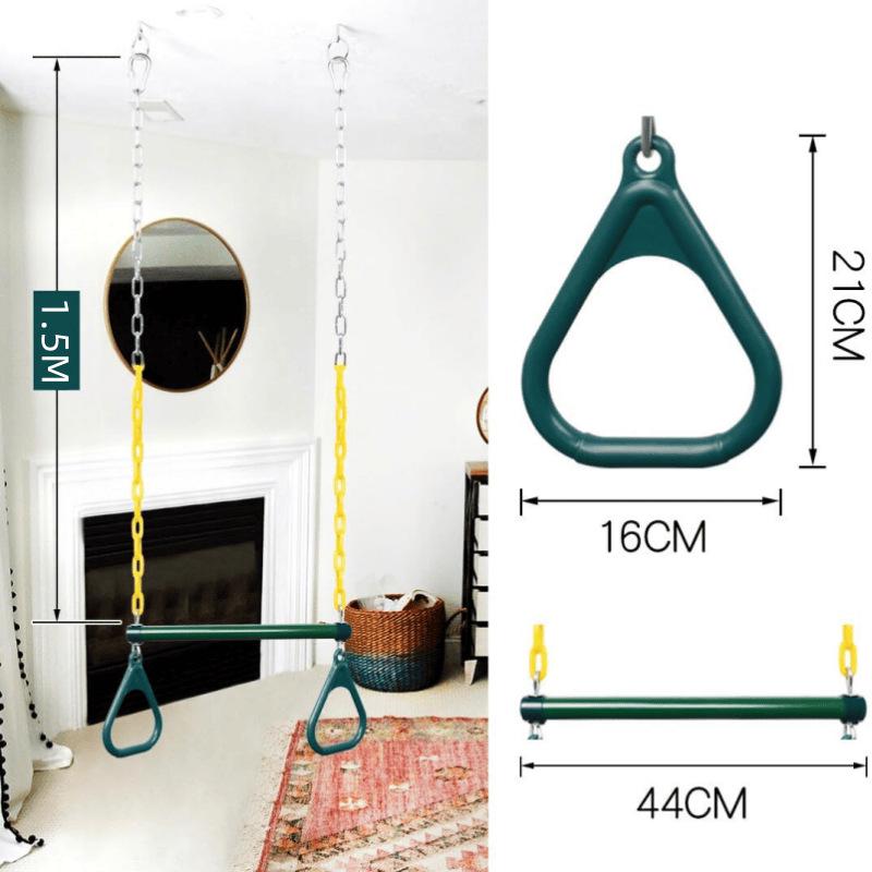 Kids' Indoor/Outdoor Pull-Up Bar with Rope Ladder & Rings for Sensory Training