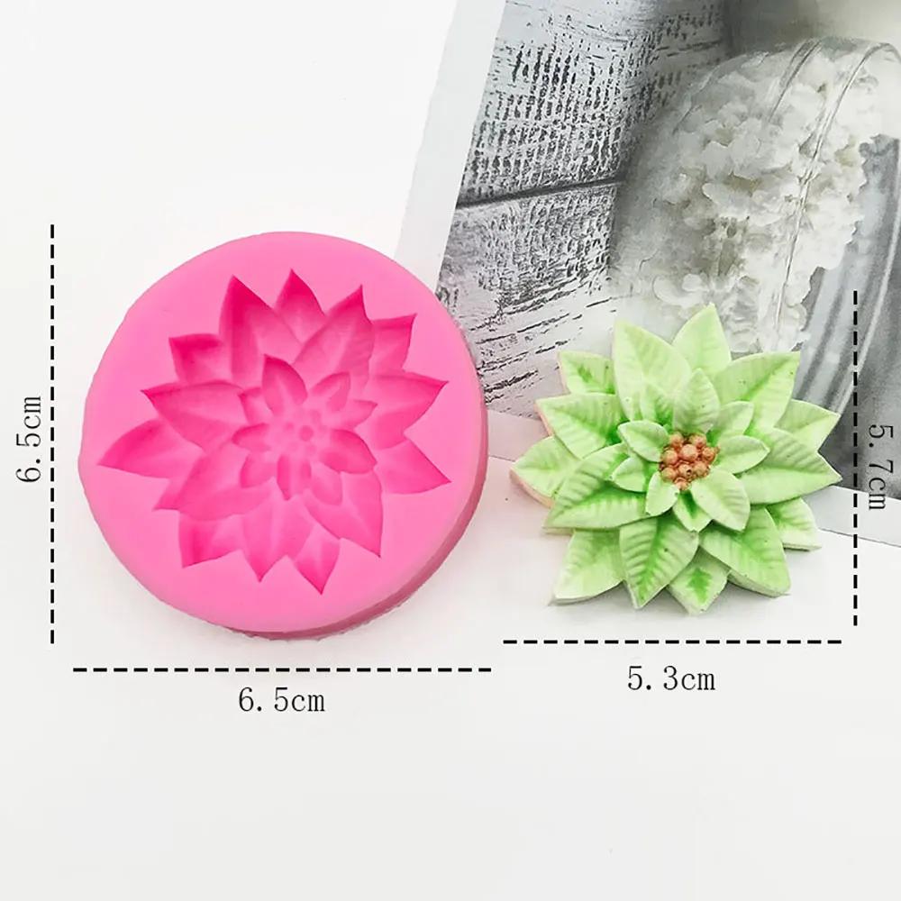 Silicone World Christmas Holly Leaf Silicone Mold Fondant Chocolate Cake Mold Baking Decoration Tool Soap Candle Mould DIY
