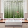 Lunarable Koi Fish Kitchen Curtains   Japanese Koi Fish Painting Style Hanging Cherry Flowers Floating Leaves   Window Drapes 2 Pa