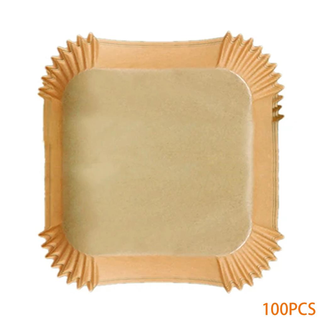 50/100Pcs Disposable Air Fryer Paper Liner Oil-proof Water-proof Paper Tray Non-Stick Baking Mat for Oven AirFryer Accessories