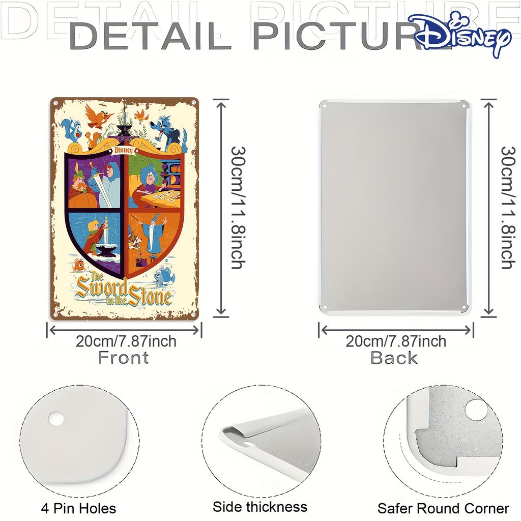 1pc The Sword In the Stone Vintage Metal Tin Sign, 20.32 X 30.48 Cm, Art Deco Wall Hanging Decorative Plaque, Motivational Home