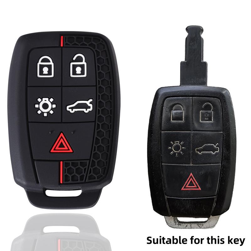 

New Silicone Car Remote Key Case Cover Shell Keychian Fob Holder for Volvo XC90 C70 S60 D5 V50 S40 C30 5 Buttons Accessories чорний