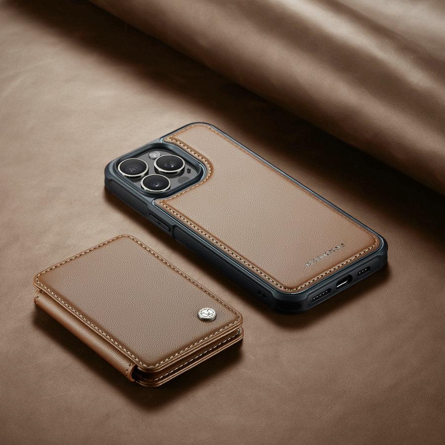 JEEHOOD 2-in-1 Magnetic Kickstand Wallet Case for 16 Detachable Card Holder Shockproof Waterproof Artificial Leather