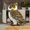 Simulated Owl Statue Resin Desktop Ornament Micro Landscape Bird Miniature Figurine  Office