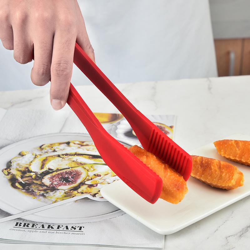 Kitchen Silicone Non-Slip Food Clip Buffet Beef Meat Barbecue Tongs Spatula Sandwich Baking Clamps Cooking Utensils for Home