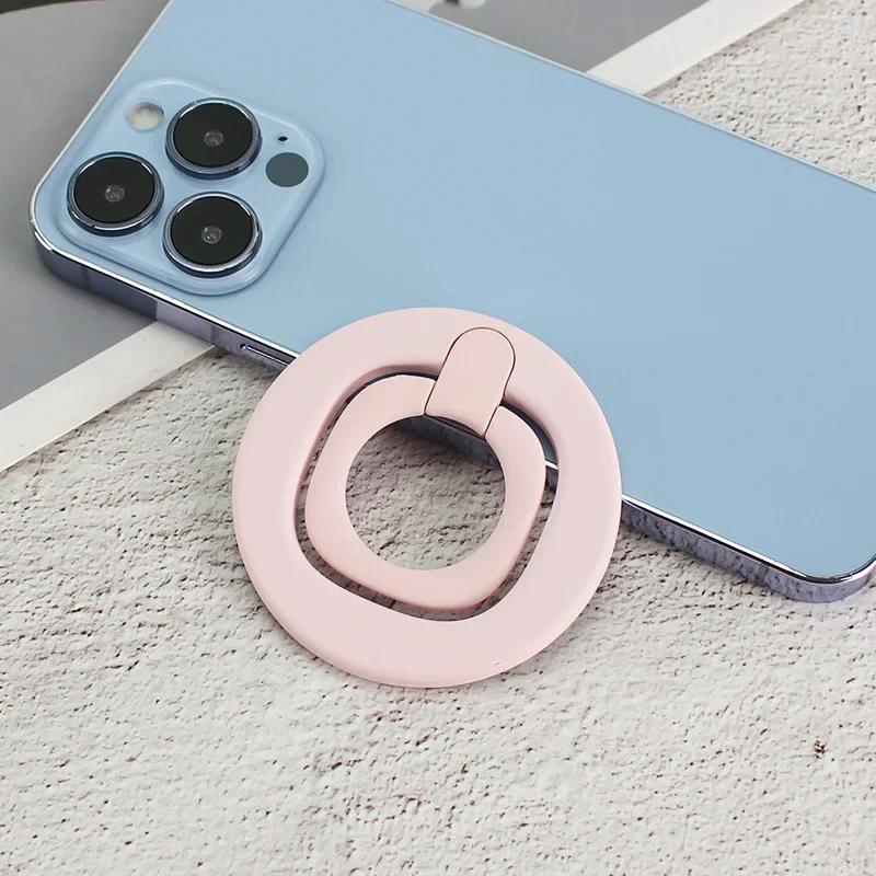 

Магнитный держатель для телефона с кольцом для пальца, вращающийся на 360 градусов, портативная подставка для мобильного телефона, автомобильное крепление, аксессуары для телефона розовый